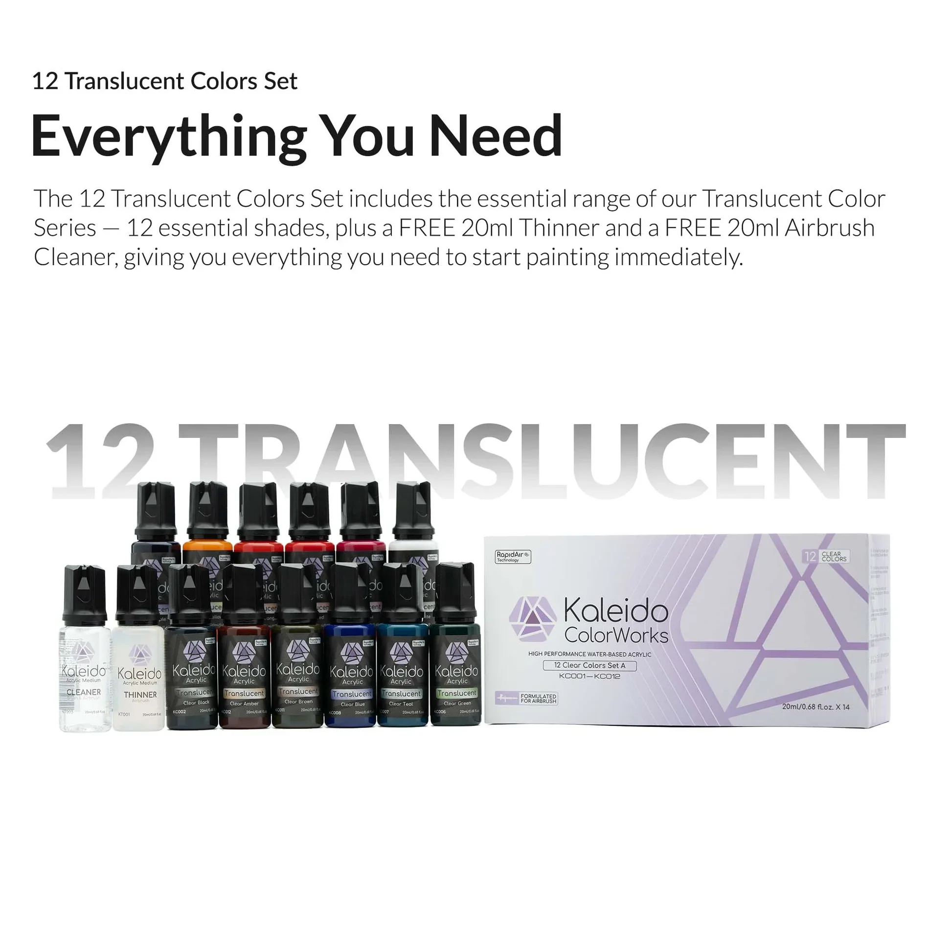 12 Clear Colors Set - Image 3