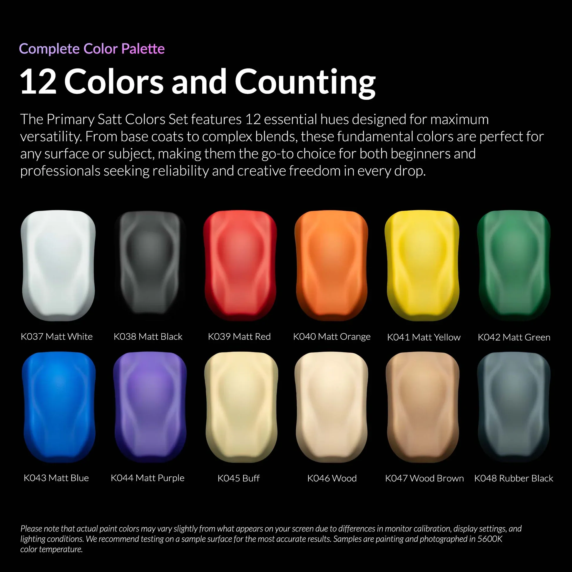 12 Primary Matt Colors Set - Image 11