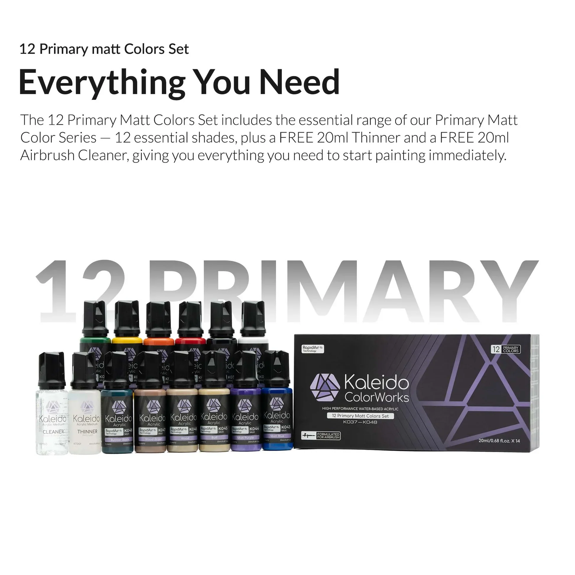 12 Primary Matt Colors Set - Image 3