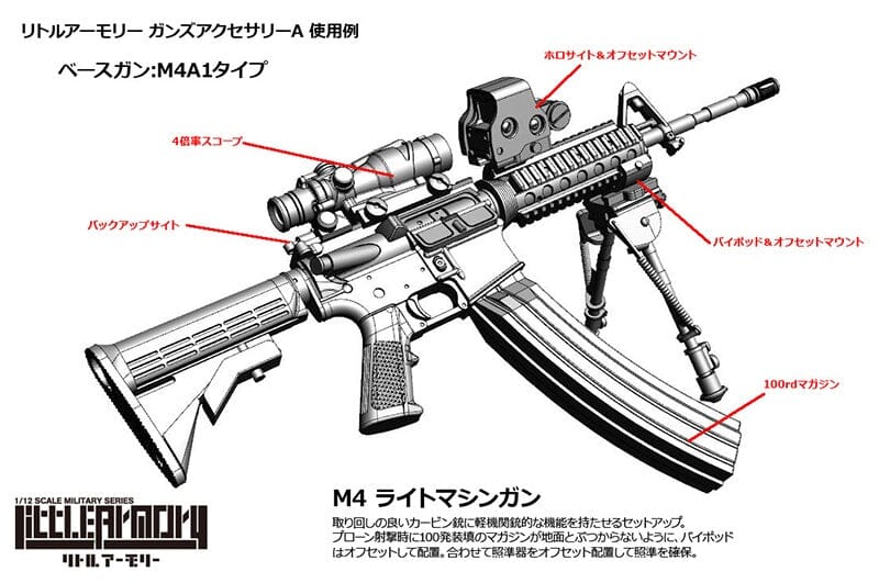 TomyTec Little Armory 1/12 LD022 Guns Accessory A2 - Image 4