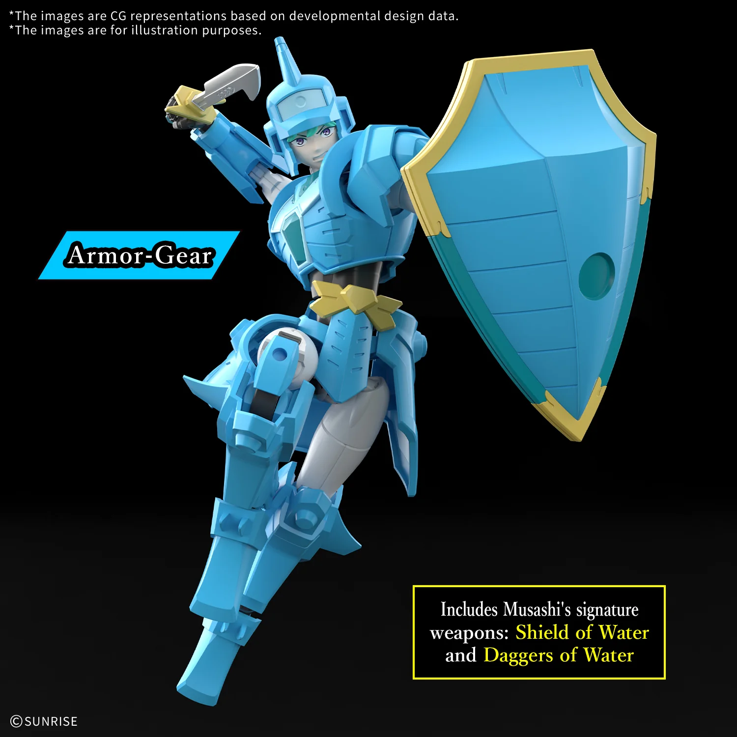 Yoroi Shin Den Samurai Troopers 30 Minutes Fantasy Musashi of the Water Model Kit - Image 4