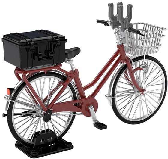 TomyTec Little Armory 1/12 LM005 Commuting Bicycle Defense School Maroon - Image 2