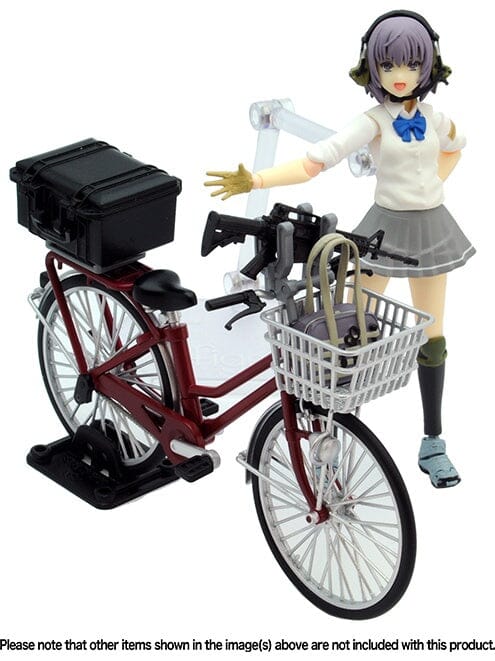 TomyTec Little Armory 1/12 LM005 Commuting Bicycle Defense School Maroon - Image 9
