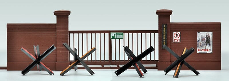 TomyTec Little Armory 1/12 LD034 Brick Defense School Gate - Image 9