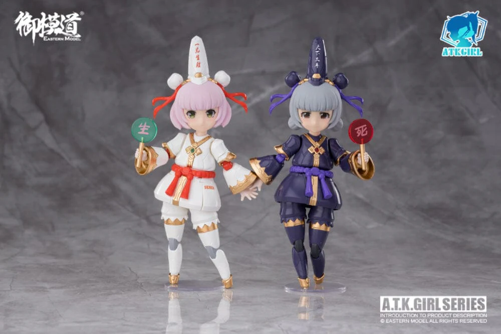 A.T.K. Girl Black and White Impermanence Set of 2 Figures 1/12 Scale Model Kit - Image 25