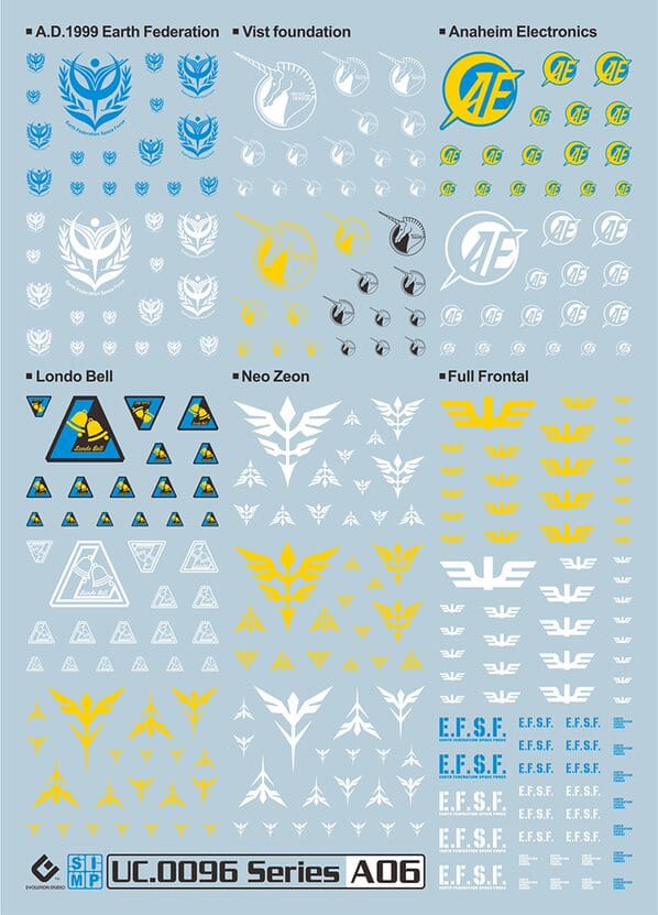 A06 UC0096 Insignias Decal Sheet - Image 2