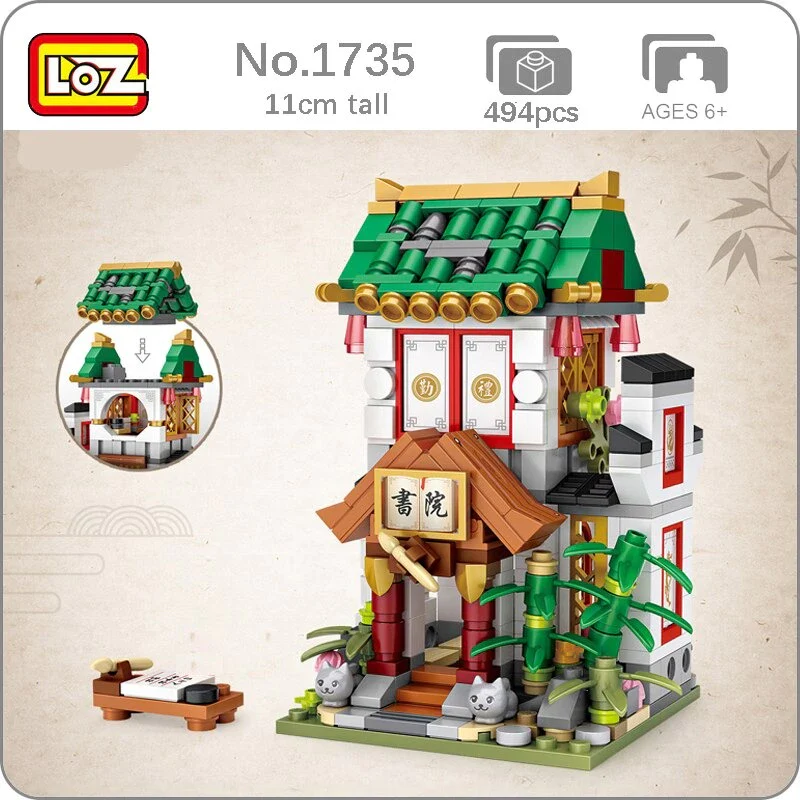 LOZ Mini Street 1735 Academy School Chinatown