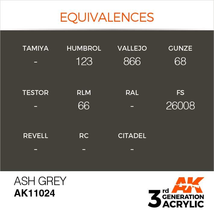 AK Interactive 3rd Gen Acrylic Ash Grey 17ml - Image 3