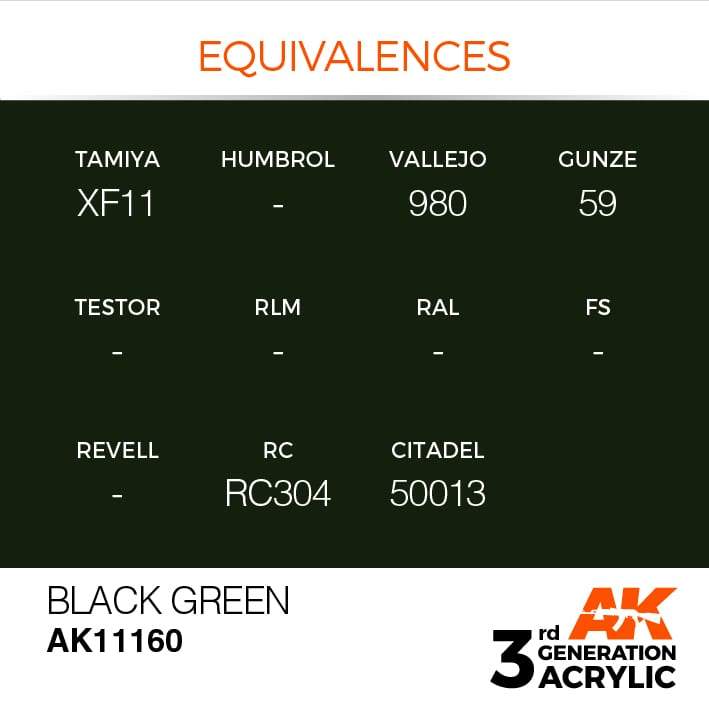 AK Interactive Black Green 3G Acrylic Paint 17ml Bottle - Image 3