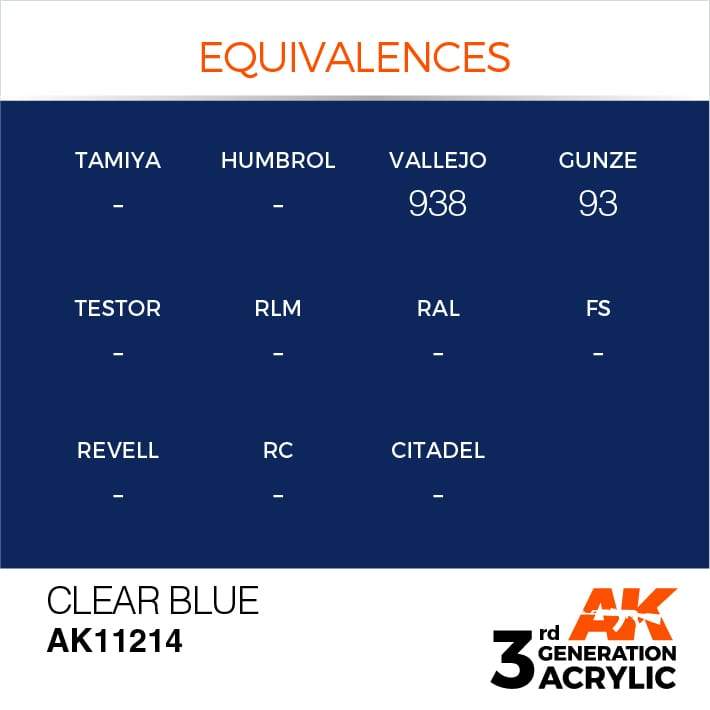 AK Interactive Clear Blue 3G Acrylic Paint 17ml Bottle - Image 3