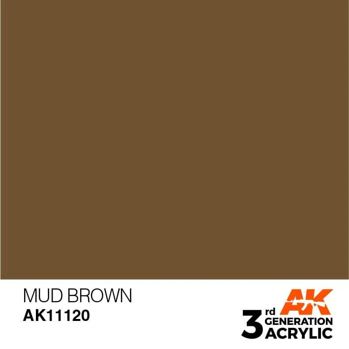 AK Interactive 3rd Gen Acrylic Mud Brown 17ml