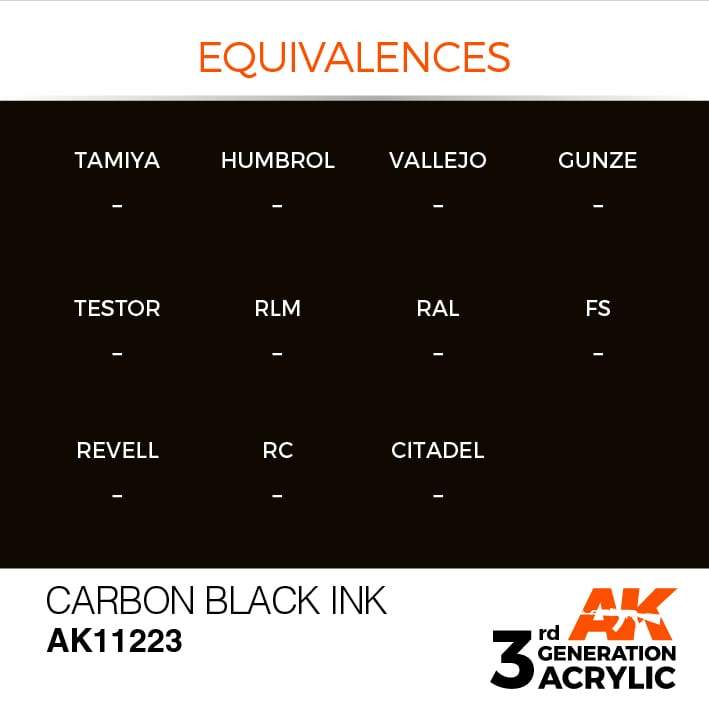 AK Interactive 3rd Gen Acrylic Carbon Black INK 17ml - Image 3