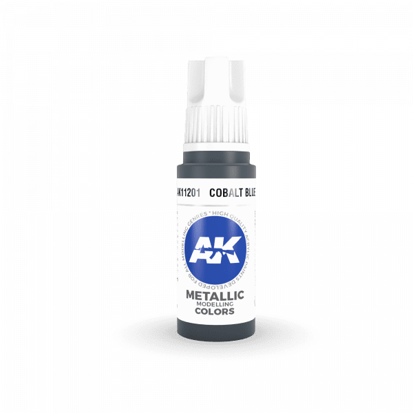 AK Interactive Cobalt Blue Metallic 3G Acrylic Paint 17ml Bottle - Image 2