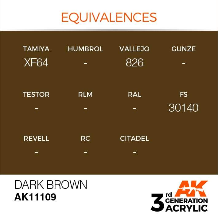 AK Interactive 3rd Gen Acrylic Dark Brown 17ml - Image 3
