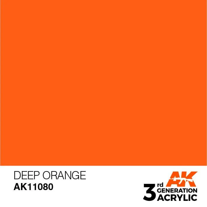 AK Interactive Deep Orange 3G Acrylic Paint 17ml Bottle