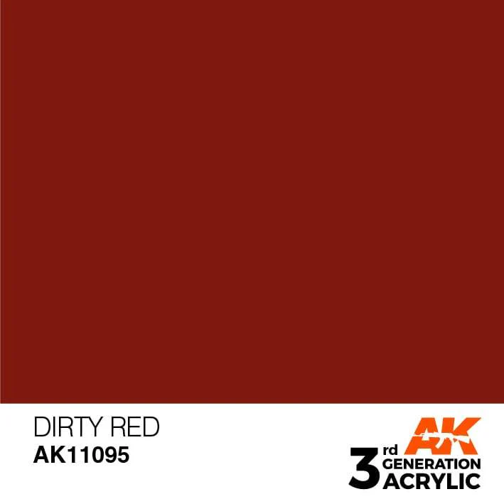 AK Interactive Dirty Red 3G Acrylic Paint 17ml Bottle
