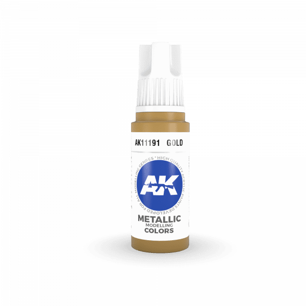 AK Interactive Gold Metallic 3G Acrylic Paint 17ml Bottle - Image 2