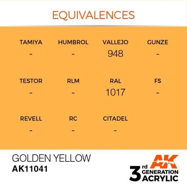 AK Interactive 3rd Gen Acrylic Golden Yellow 17ml - Image 3