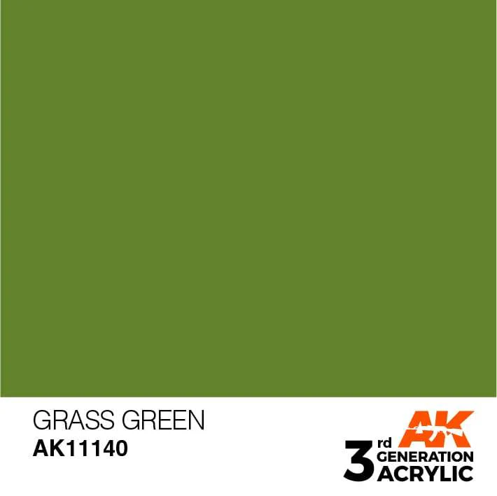 AK Interactive Grass Green 3G Acrylic Paint 17ml Bottle