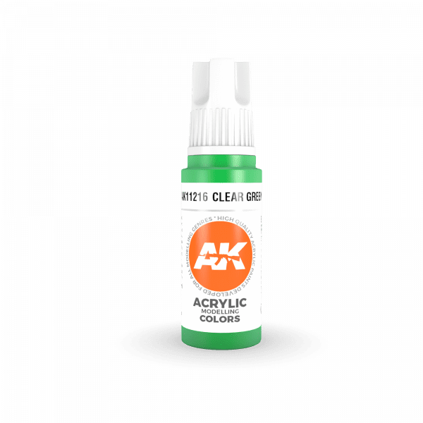 AK Interactive Clear Green 3G Acrylic Paint 17ml Bottle - Image 2