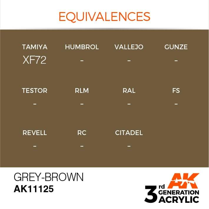AK Interactive Grey Brown 3G Acrylic Paint 17ml Bottle - Image 3