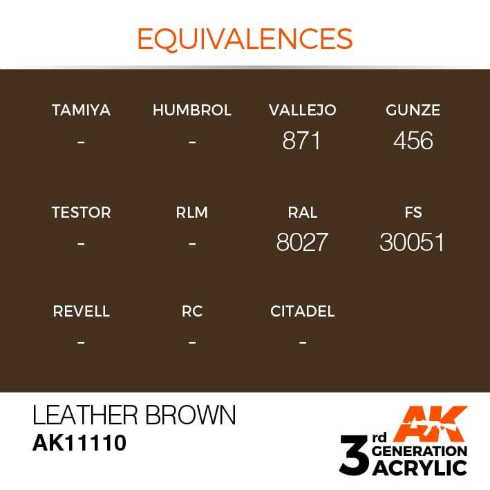 AK Interactive Leather Brown 3G Acrylic Paint 17ml Bottle - Image 3