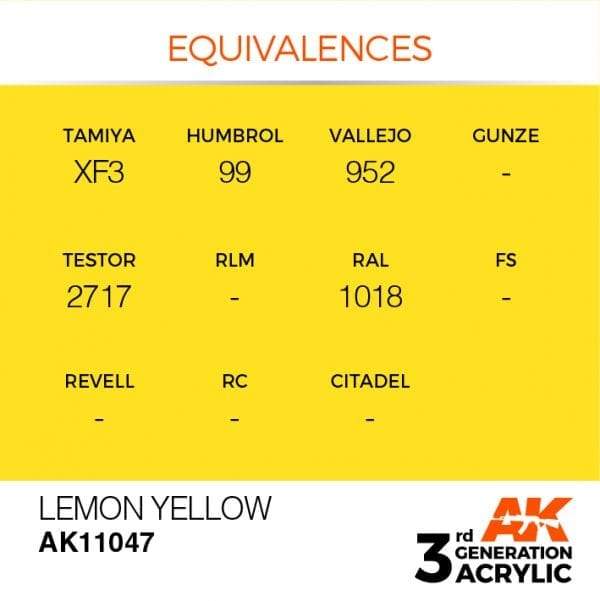AK Interactive 3rd Gen Acrylic Lemon Yellow 17ml - Image 3