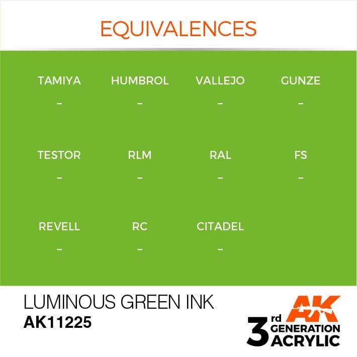 AK Interactive 3rd Gen Acrylic Luminous Green INK 17ml - Image 3