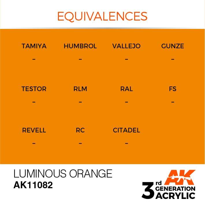 AK Interactive Luminous Orange 3G Acrylic Paint 17ml Bottle - Image 3