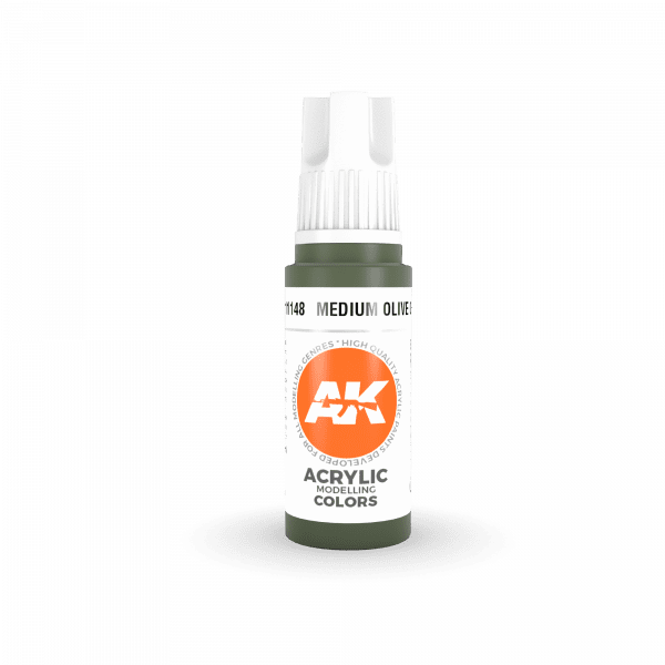 AK Interactive 3rd Gen Acrylic Medium Olive Green 17ml - Image 2