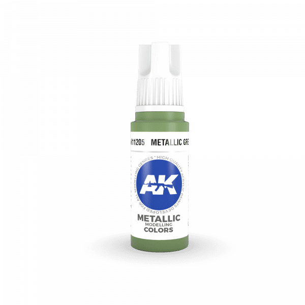 AK Interactive Metallic Green 3G Acrylic Paint 17ml Bottle - Image 2