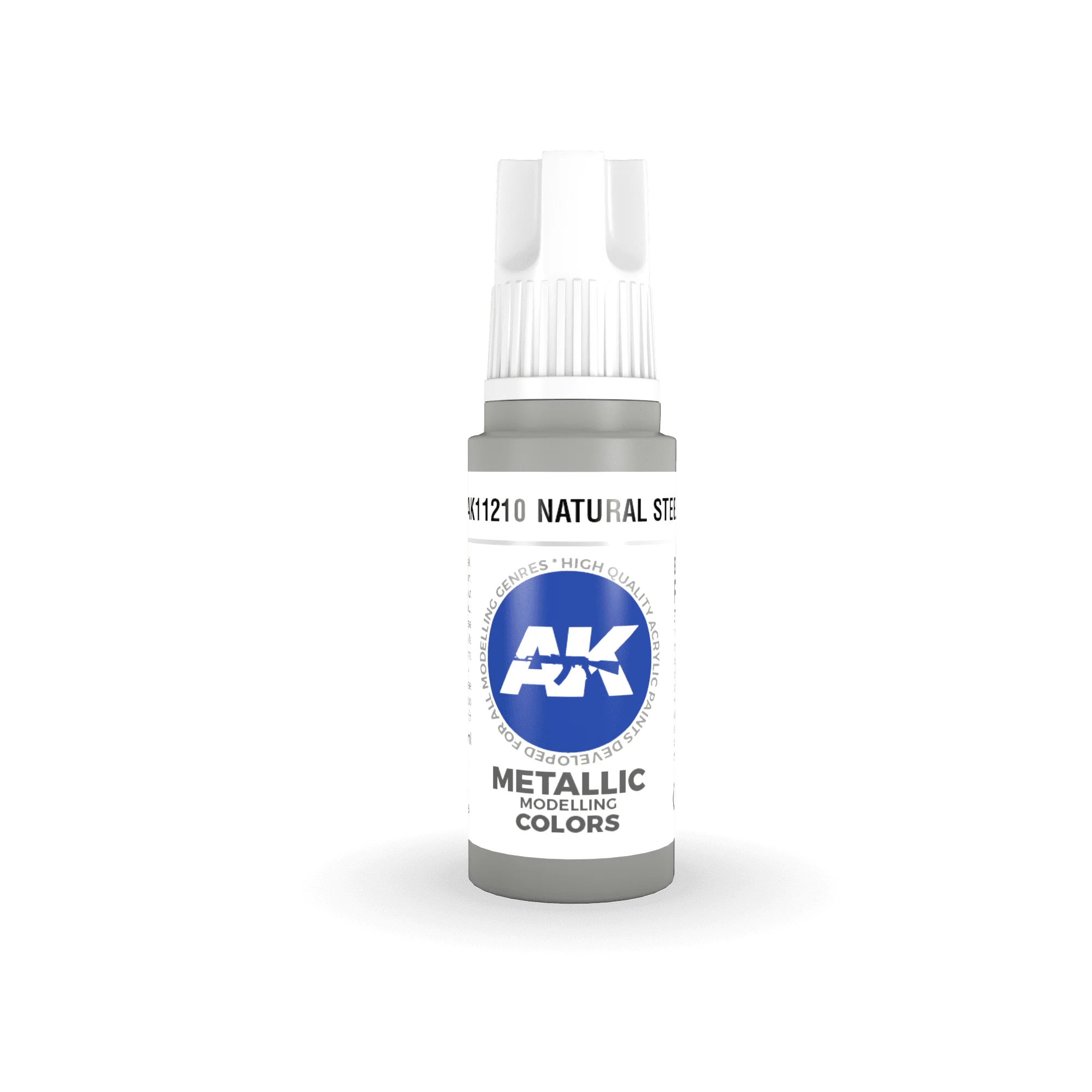 AK Interactive Natural Steel Metallic 3G Acrylic Paint 17ml Bottle - Image 2