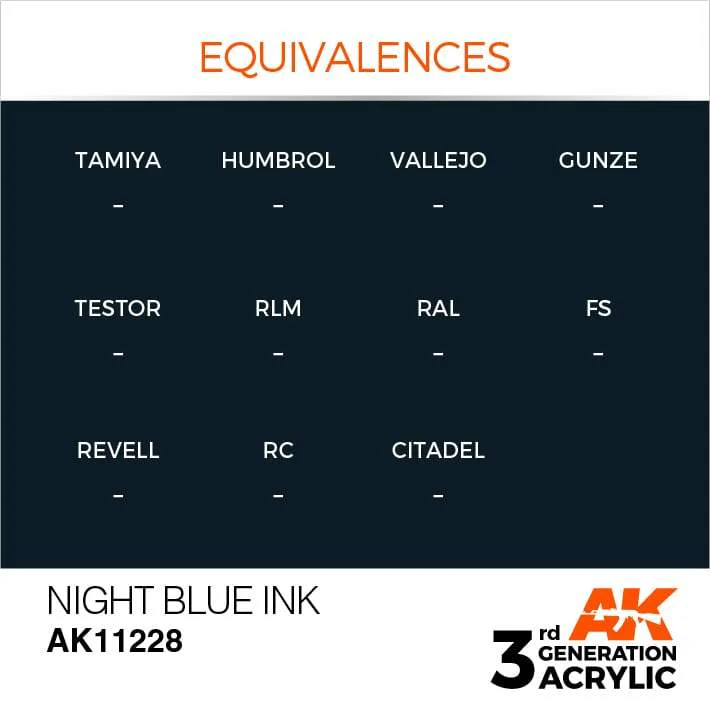 AK Interactive 3rd Gen Acrylic Night Blue INK 17ml - Image 3