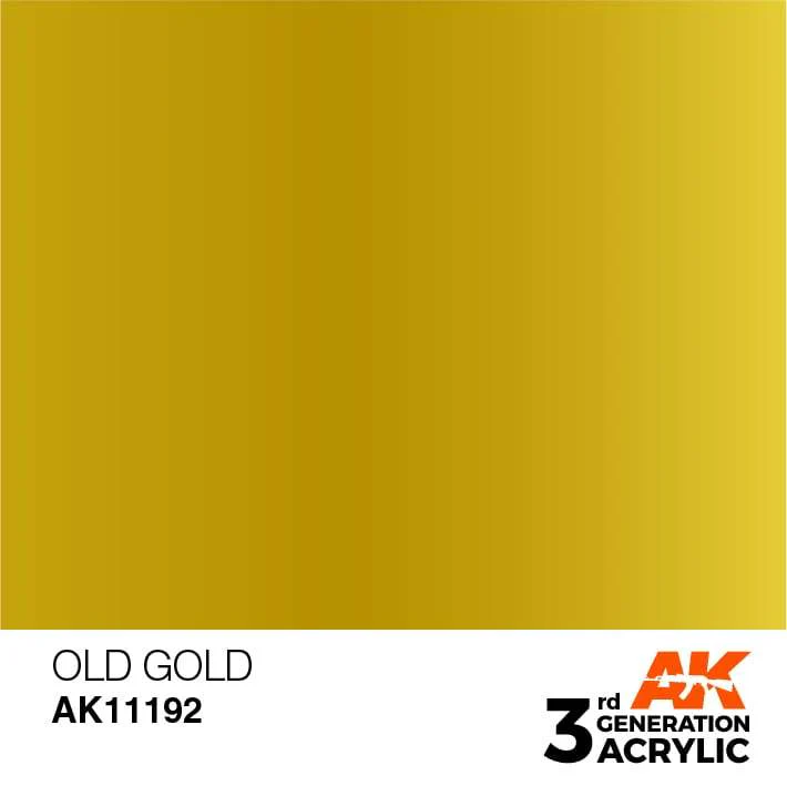 AK Interactive Old Gold Metallic 3G Acrylic Paint 17ml Bottle