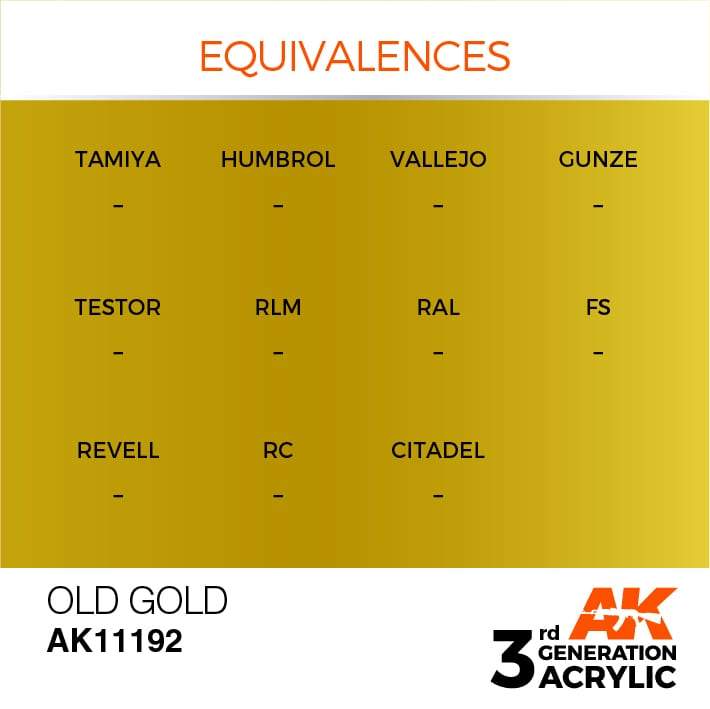 AK Interactive Old Gold Metallic 3G Acrylic Paint 17ml Bottle - Image 3