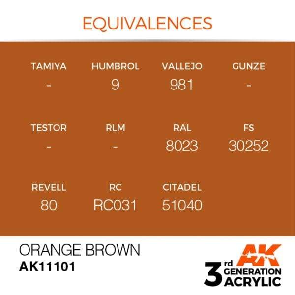 AK Interactive 3rd Gen Acrylic Orange Brown 17ml - Image 3