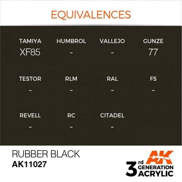 AK Interactive Rubber Black 3G Acrylic Paint 17ml Bottle - Image 3