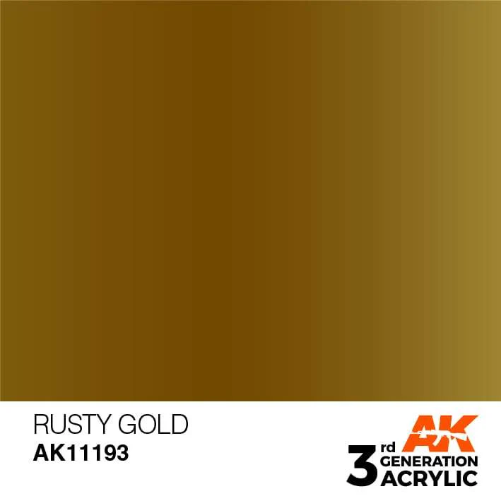 AK Interactive 3rd Gen Acrylic Rusty Gold 17ml