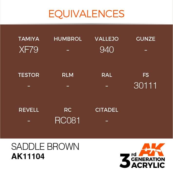 AK Interactive 3rd Gen Acrylic Saddle Brown 17ml - Image 3