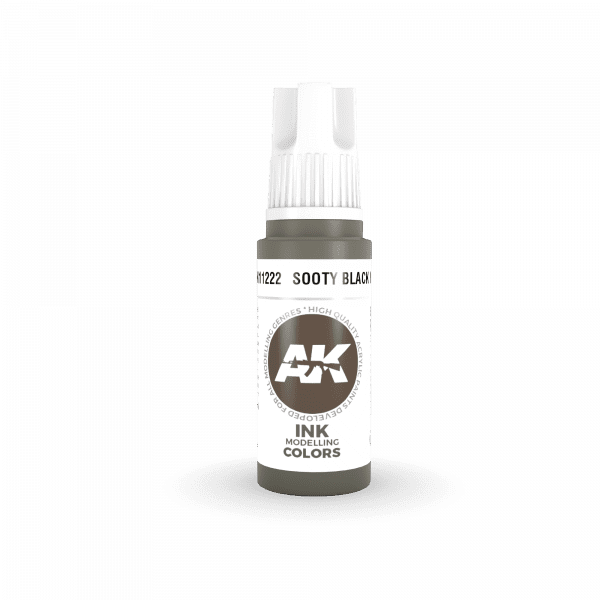 AK Interactive 3rd Gen Acrylic Sooty Black INK 17ml - Image 2