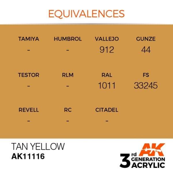 AK Interactive 3rd Gen Acrylic Tan Yellow 17ml - Image 3