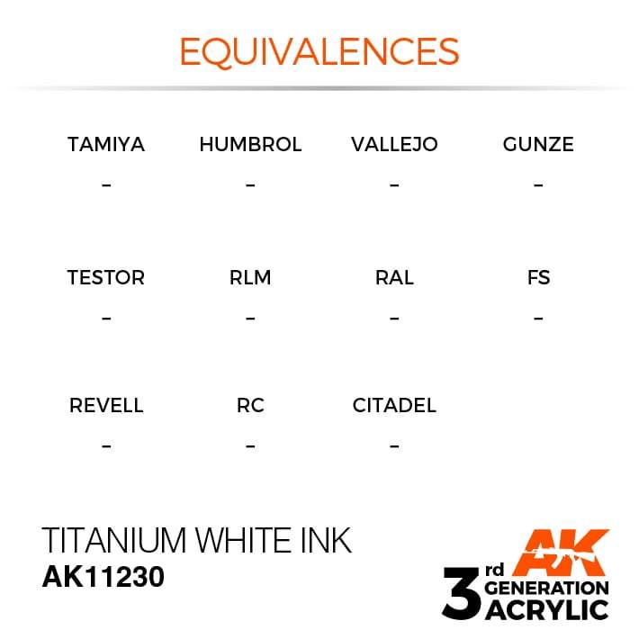 AK Interactive 3rd Gen Acrylic Titanium White INK 17ml - Image 3