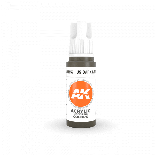 AK Interactive US Dark Green 3G Acrylic Paint 17ml Bottle - Image 2