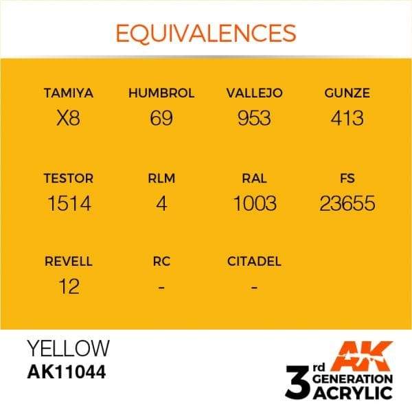 AK Interactive Yellow 3G Acrylic Paint 17ml Bottle - Image 3