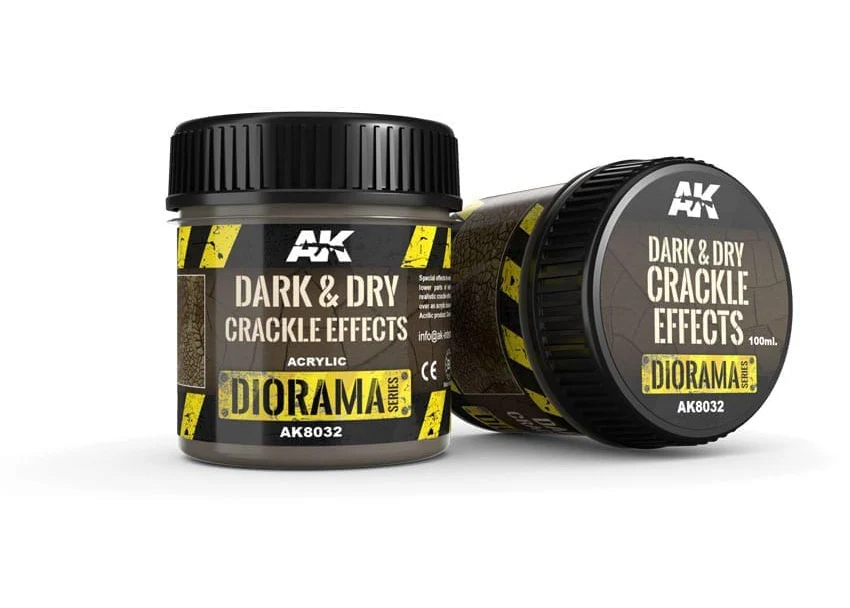 AK Interactive Dark & Dry Crackle Effects - 100ml (Acrylic)