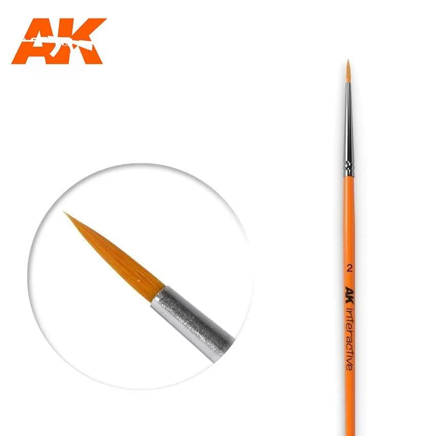 AK Interactive Round Brush 2/0 Synthetic