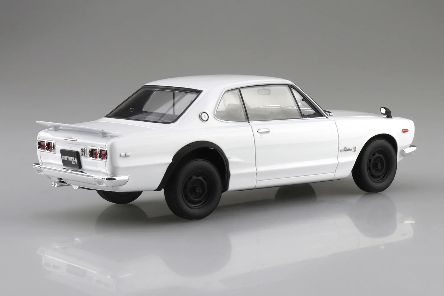 Aoshima 1/24 SNAP CAR KPGC10 SKYLINE HT 2000GT-R 1971 White - Image 2