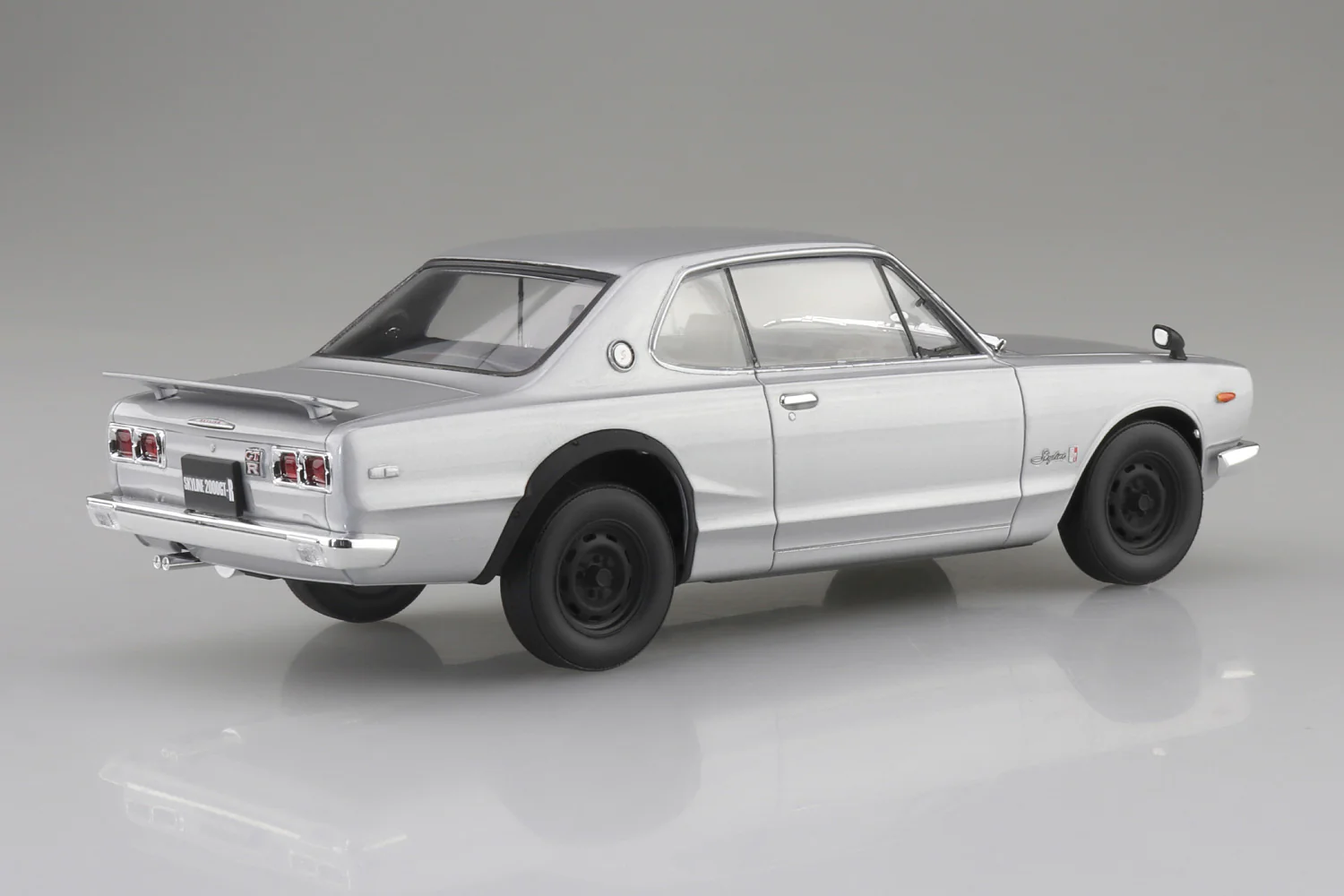 Aoshima 1/24 SNAP CAR KPGC10 SKYLINE HT GT-R 1970 Silver - Image 2