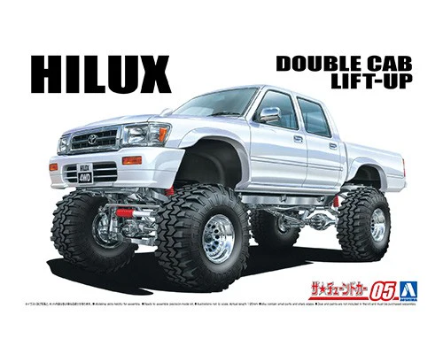 Aoshima 1/24 Toyota LN107 Hilux Pickup Double Cab Lift Up '94 - Image 2