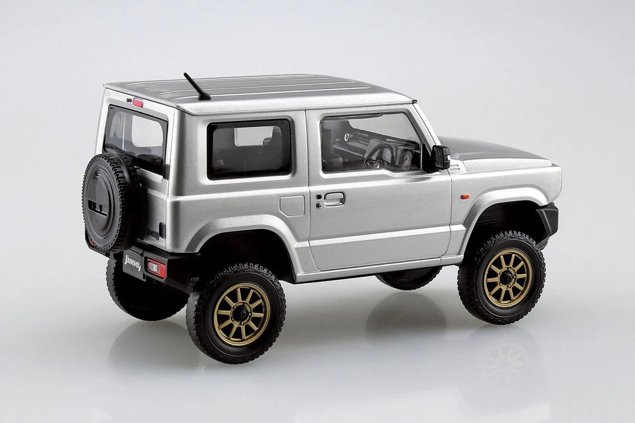 Aoshima 1/32 SNAP KIT #08-SP4 Suzuki Jimny Custom Wheel (Silky Silver Metallic) - Image 3